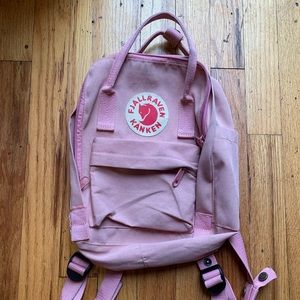 Fjallraven pink mini kanken backpack